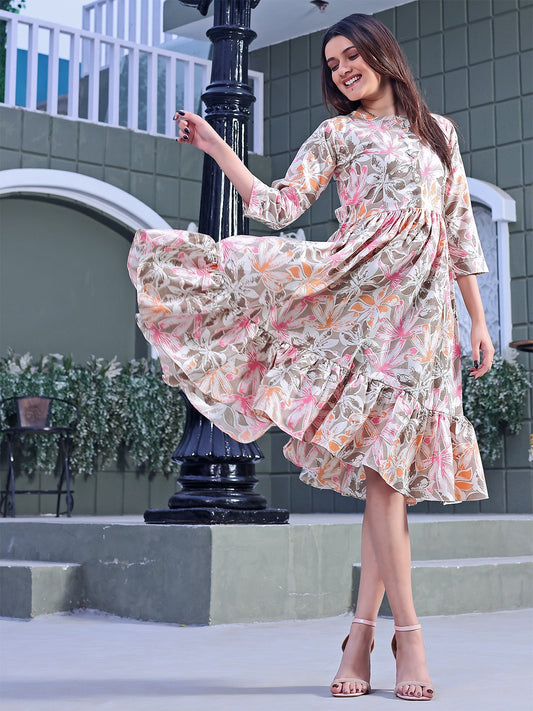 Premium readymade georgette western midi dress
