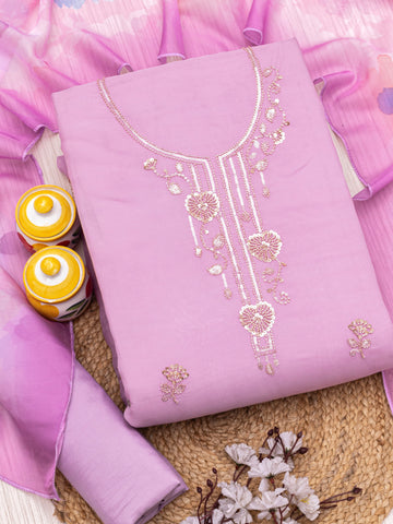 Embroidered Pure organza Unstitched Dress Material