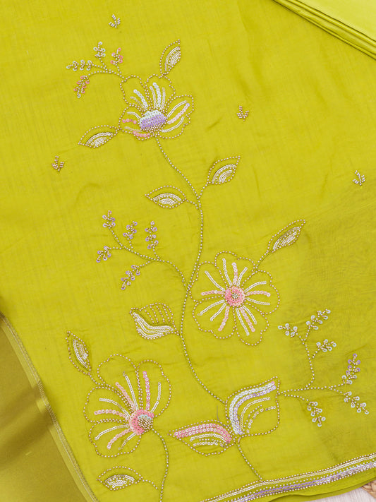 Embroidered Pure organza Unstitched Dress Material