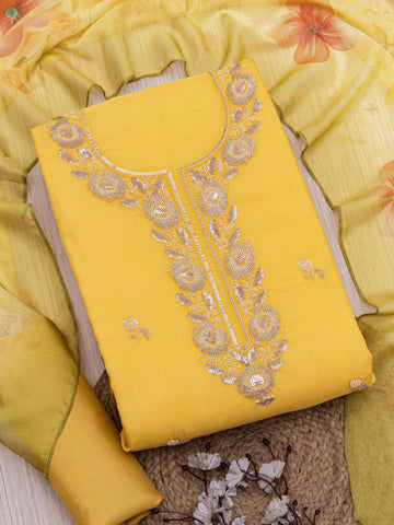 Embroidered Pure organza Unstitched Dress Material
