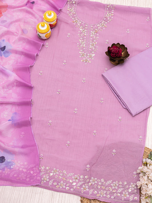Embroidered Pure organza Unstitched Dress Material