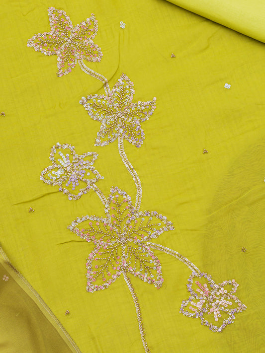 Embroidered Pure organza Unstitched Dress Material