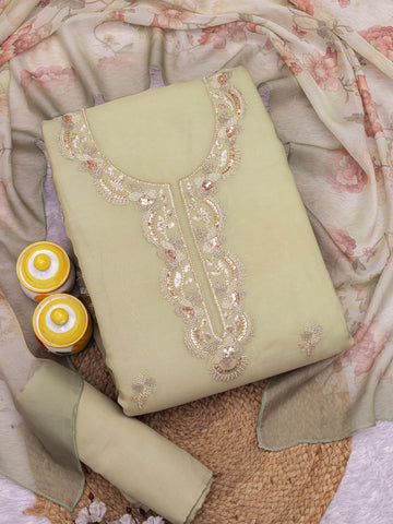 Embroidered Pure organza Unstitched Dress Material