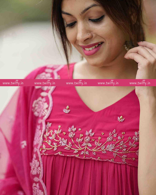 Xoomlady presents flared kurti with dupata