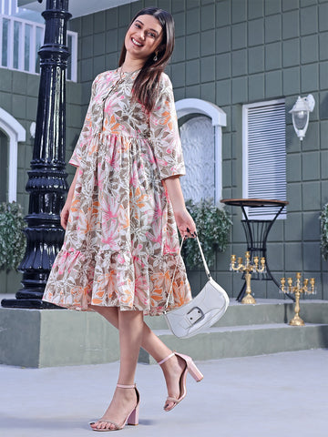 Premium readymade georgette western midi dress