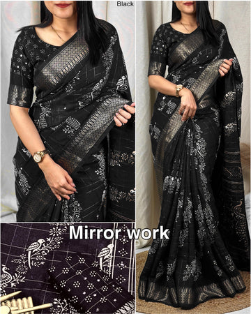 Xoomlady Present  kalamkari printed saree  with zari weaving