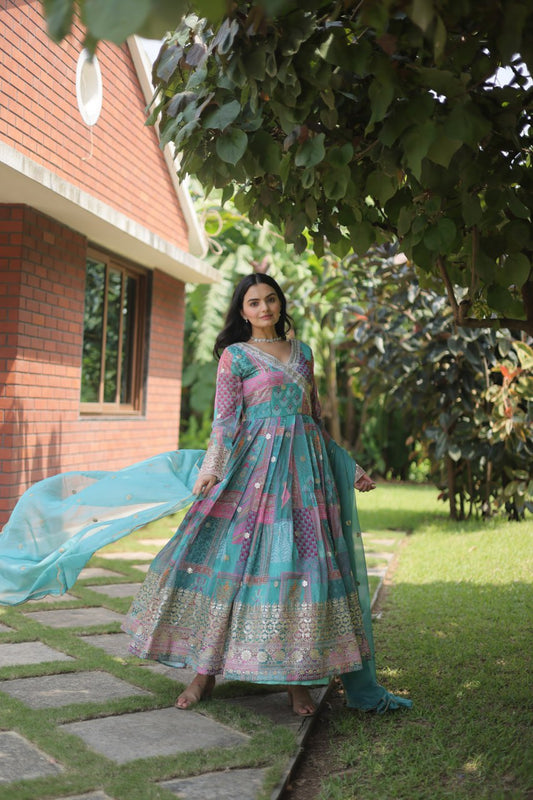 XOOMLADY Premium Designer Readymade Gown-Dupatta Collections.