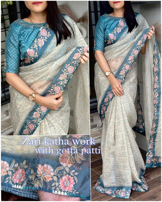 Xoomldy Present Digital print in saree with satin border