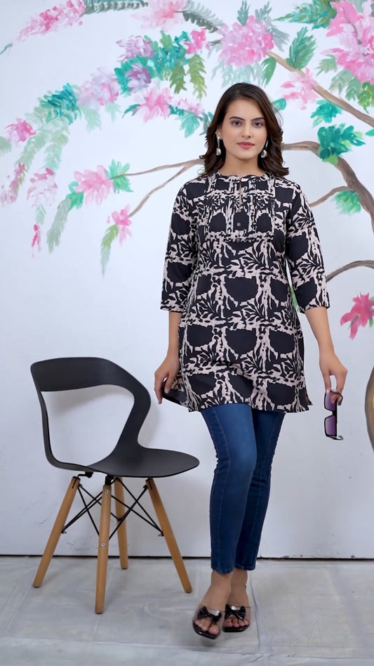 Xoomlady New Floral Tunic Top For Women