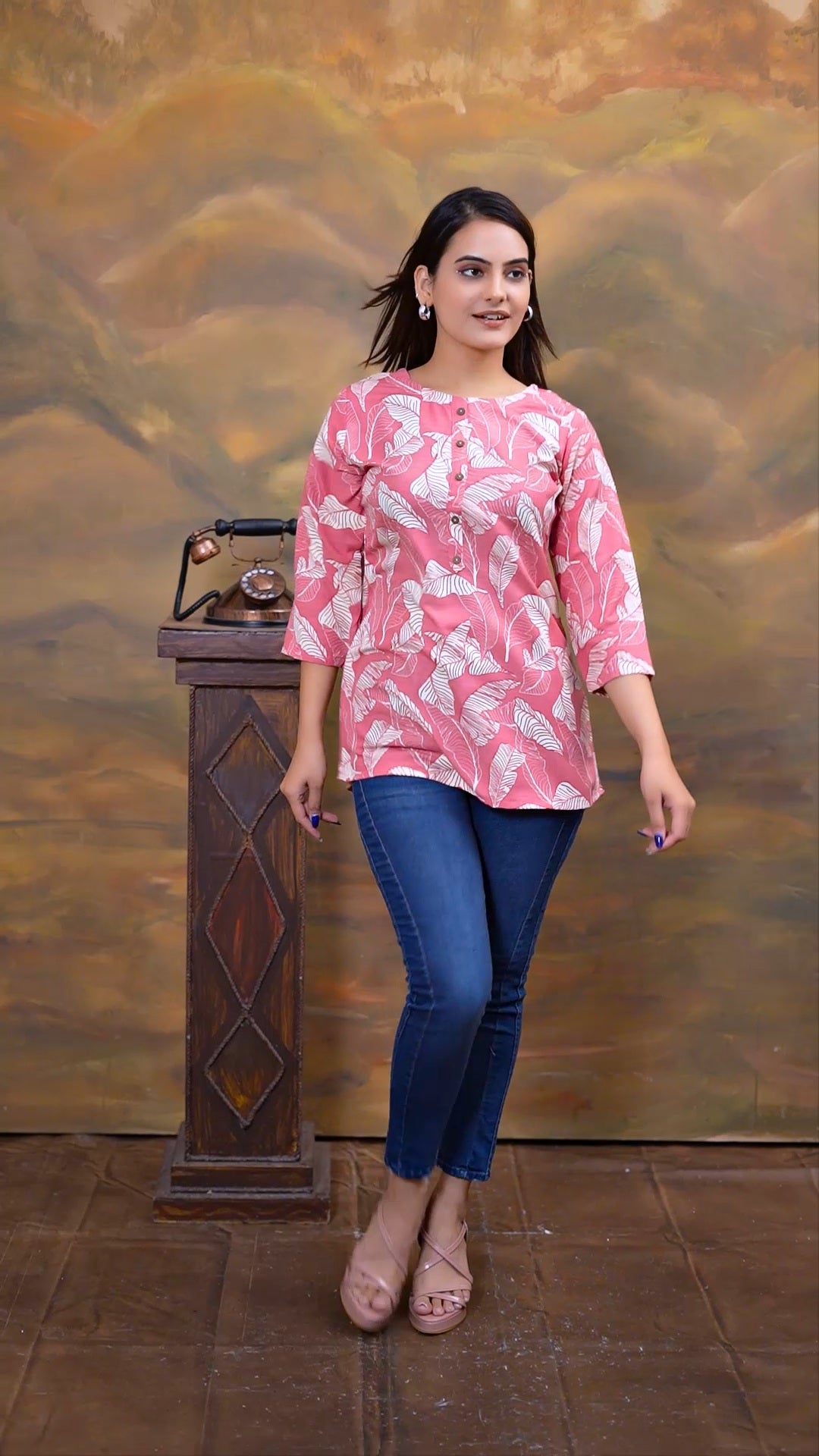 Xoomlady New Floral Tunic Top For Women